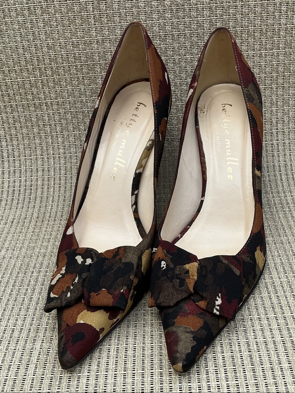 bettye muller Multicolor Camouflage Fabric Pointed-Toe Heels